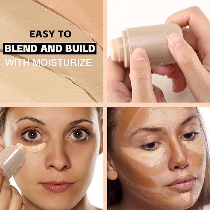 Boobeen Contouring Stick, Cream Matte Foundation Concealer Makeup, Contour, Highlight and Concealer, Longwear Contour Foundation Face Stick, Flawless