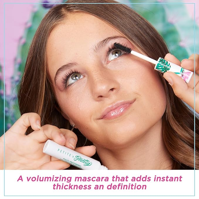 Petite 'n Pretty Makeup Set for Kids (Go for the Bronze) - Makeup for Tweens & Teens - Feathered Volumizing Mascara, Multi Stick for Eyes & Cheeks, Lip Balm, Made in the USA