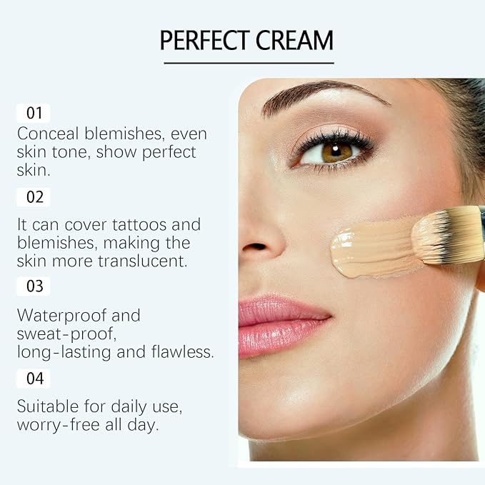 Supreme Cream Body Perfector - Waterproof CC Cream Foundation, Long-Lasting Transfer-Resistant Skin Tint for Face & Body, Hydrating Full Coverage Concealer