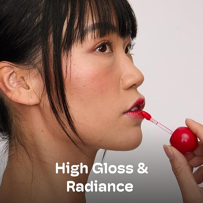 MIXIK Juicy Lip Tint, Hydrating Water-Based Lip Stain and Gloss that feels light and fresh for Dewy and Radiant lips, Formulated with Blue Agave Extract for long lasting Moisturizing (Cherry Pop)