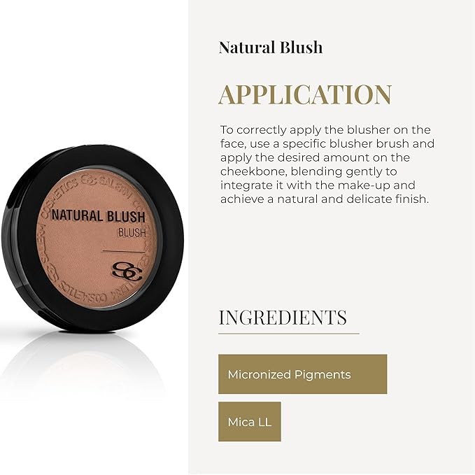 SALERM - Compact Powder Blush - Natural Blush - 8 g - Tone Chocolate - Natural-Looking Blush - Long-Lasting - Soft and Lightweight Texture - Buildable Coverage