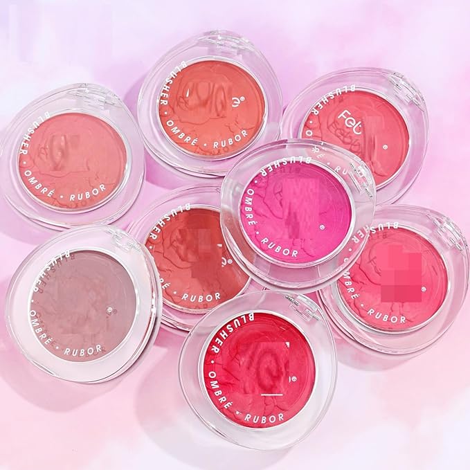 MAEPEOR Embossed Blush 8 Colors Lightweight Natural Look Matte Face Blush Long-Lasting Highly Pigmented Powder Blusher (Color 02)