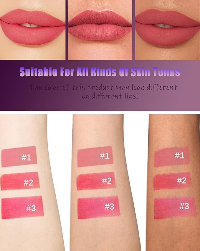 Lip Stain Peel Off,2Pcs Peel Off Lip Stain Tattoo Long Lasting Lip Liner Stain Nude Pink Matte Lip Gloss Waterproof Smudge Proof Lipstick,High Pigmented Color Peel Off Lip Tint Women Makeup Gift-02+03