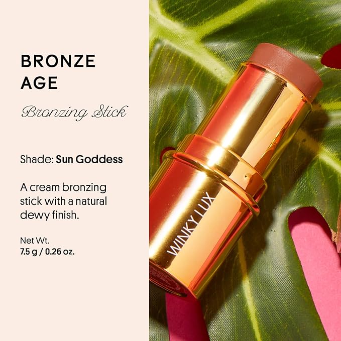 Winky Lux Bronze Age Bronzer Stick - Sun Goddess, Cream Bronzer and Contour Stick, Hydrating Makeup for Flawless, Smooth Skin, Vitamin E and Meadowfoam Seed Oil Face Makeup, Easy to Use Bronzer