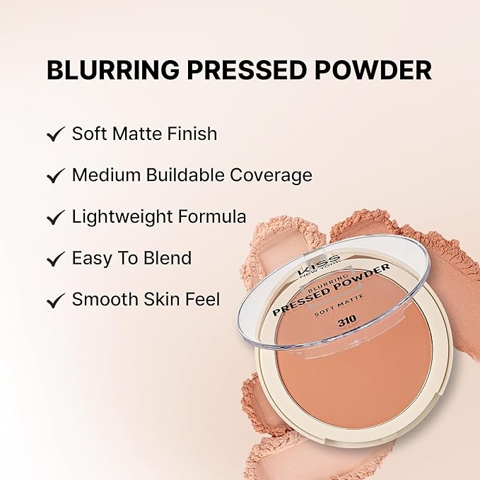 Soft Matte Pressed Powder, Blurring Poreless Face Powder Makeup, Medium Coverage Setting Powder Infused with Salicylic Acid & Niacinamide, Clean Beauty (Sun Beige, 0.28 Ounce)