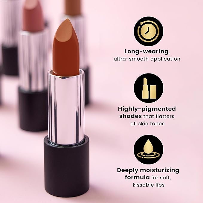 Frankie Rose Long Lasting Lipstick for Women | Smudge Proof Lipstick Enriched with Jojoba Oil | Buildable Lip Colors, Suitable For All Skin Tones | Cruelty-Free Lip Makeup |Apple Spice
