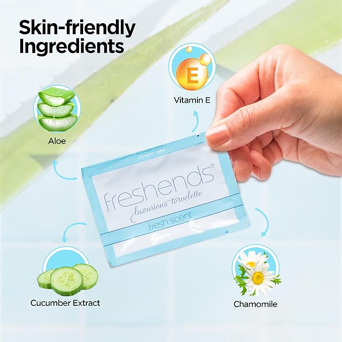 Luxurious Towelette Bundle for Hotels, Airbnbs, Clubs, Restaurants, Bars, and Weddings - Equate Fresh Scent Flushable Wet Wipes for Adults - 300-Pack, Blue