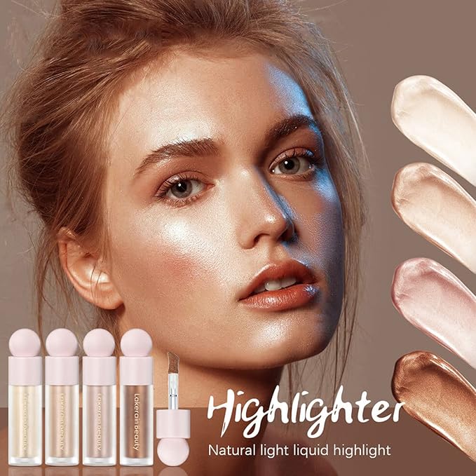 MEICOLY Liquid Highlighter,Long Lasting Liquid Luminizer Shimmer Stick,Waterproof Smooth Highlight Face Illuminator,Silky Natural Glow Makeup Sparkly Highlighters for Face,01 Enlighten