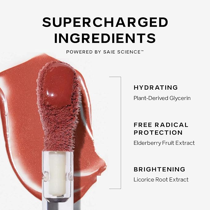 Saie Dew Liquid Blush for Cheeks - Hydrating Cream Blush Stick with a Blendable + Buildable Formula - Skincare Infused Dewy Cheek Tint for a Natural Flush - Glowy Makeup Essential - Flirty (.40 oz)