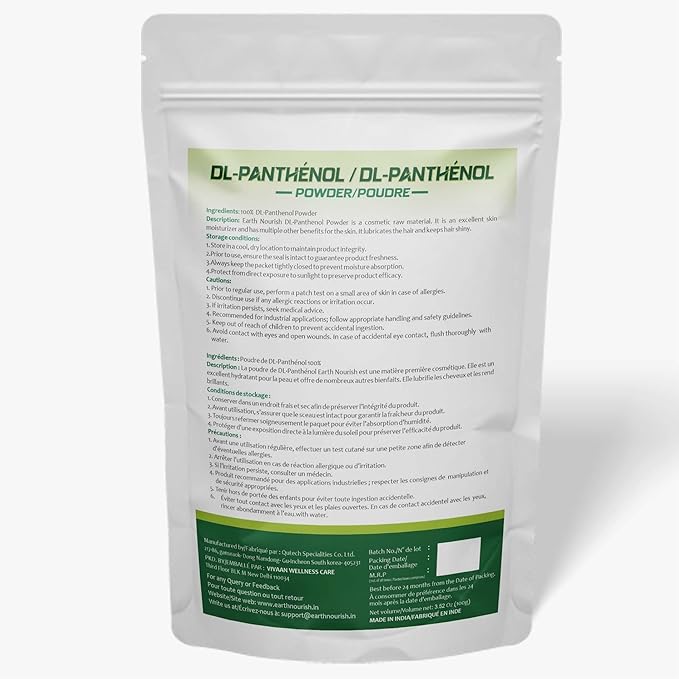 DL-Panthenol Powder 3.52oz / 100g - Provitamin B5 for Hair, Skin & DIY Cosmetics