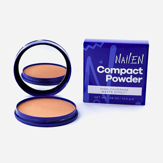 Nailen Compact Makeup Setting Powder Foundation with Matte Finish, Shine Control, Full Coverage - Ideal for All Skin Types & Poreless Smooth Face Look - Tone 6, (1 Count)