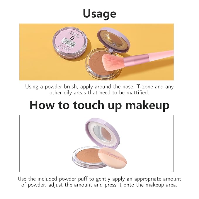 POWDER FOUNDATION soft-focus formula, fine pores, and long-las ting, makeup setting (D, ONE SIZE)