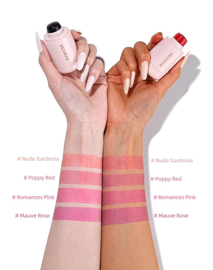 KIMUSE Jelly Cheek & Lip Tint, Watercolor Blush, Multi-Use Makeup, Tint for Cheeks, Lips & Eyes, Lightweight, Sheer & Buildable Color, Vegan Formula, Cruelty-Free