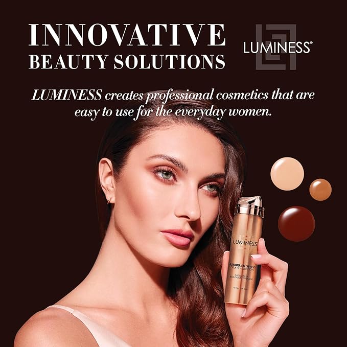 LUMINESS Silk Airbrush Spray Foundation - Full Coverage Foundation - Formula Hydrates & Moisturizes with Hyaluronic Acid, Aloe Vera & Hydrolyzed Silk (Shade - Tan)