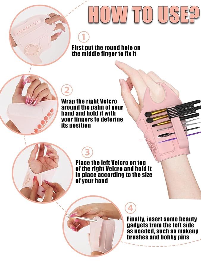 Silicone Makeup Mixing Palette – Multifunctional Tool for Foundation, Eyeshadow, Eyelash & Nail Art, Reusable Brush Cleaner (Pink)