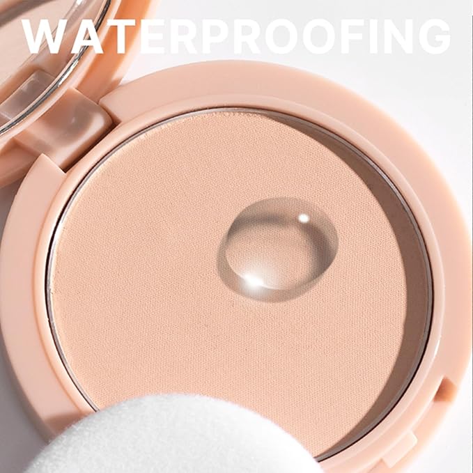 Oil Control Face Pressed Powder,Matte Flawless Long Lasting Setting Powder Makeup,Lightweight Waterproof Cruelty Free Compact Powders Foundation,0.35 oz(DARK COMPLEXION)