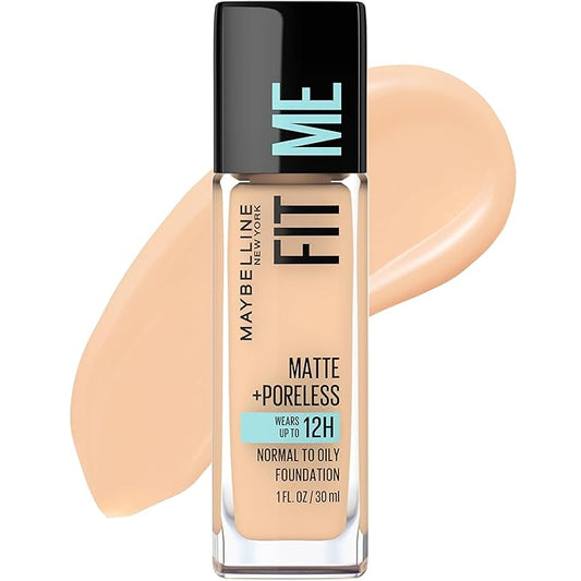 Maybelline Fit Me Matte + Poreless Liquid Foundation Classic Ivory & Natural Ivory 1 Count Bundle