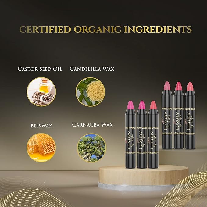 ORGANIC LIPSTICK/LIP LINER - All Natural, Long Lasting, Hydrating (Pink Lilac)