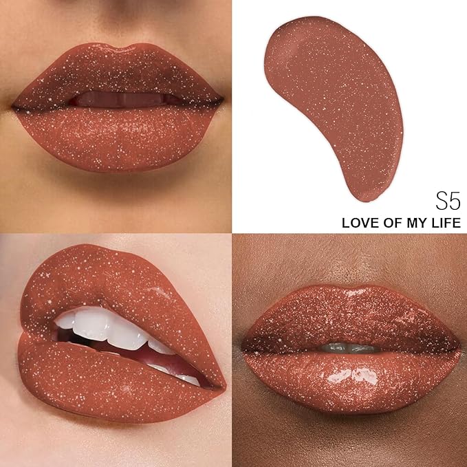 Shimmer Lip Gloss - Non-Sticky Girls Gloss - Long Lasting High Shine - 0.7 FL Oz Gloss for Girls & Women - Cruelty Free - (Love of My Life: S5)