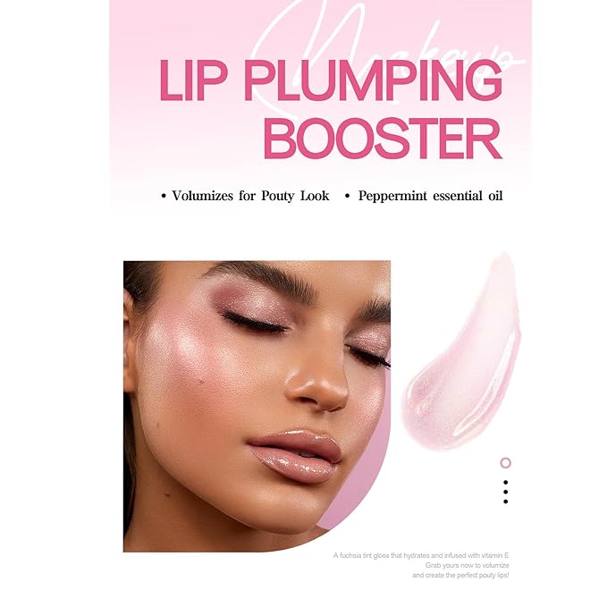 3 Colors Lip Plumping Booster, Spicy Lip Plumper Gloss Lip Plumping Oil, Ultra-Hydrating Nourishing Plump and Pout Lip Plumper, Glossy Finish Fuller Natural Lip Makeup Mother's Day Gifts-01#02#06#