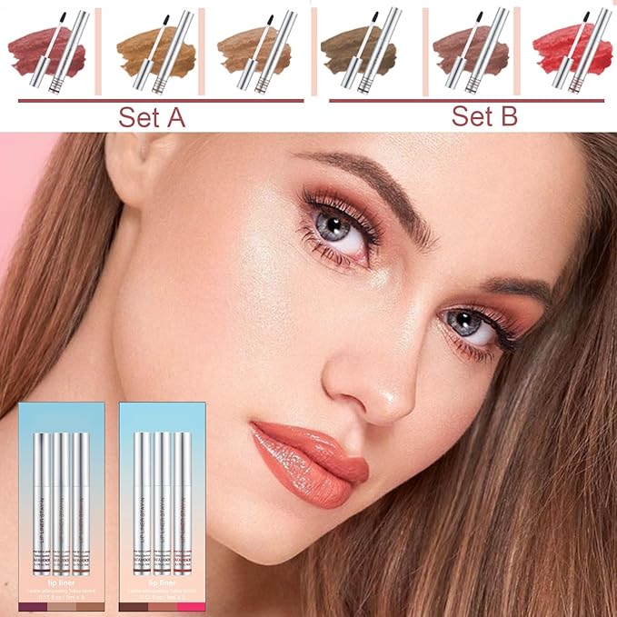 3 PCS Peel Off Lip Liner, Long Wear Tattoo Lip Stain Peel Off, Matte Finish, Long Lasting, Waterproof Peel off Lip Liner Stain (1#2#3#, M)