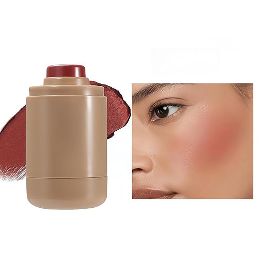 MAEPEOR Matte Blush Stick Creamy Natural Looking Finish Face Blush Long-Lasting Lightweight Buildable Blushes Stick for Cheeks (Color H05)