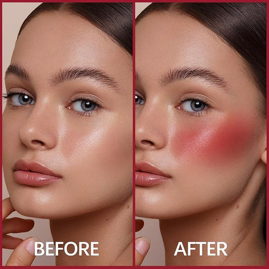 2 Pcs Liquid Blush, Long-lasting Liquid Blush for Cheeks and Eyes, High-pigment Color Lightweight Glowy Natural Facial Contouring