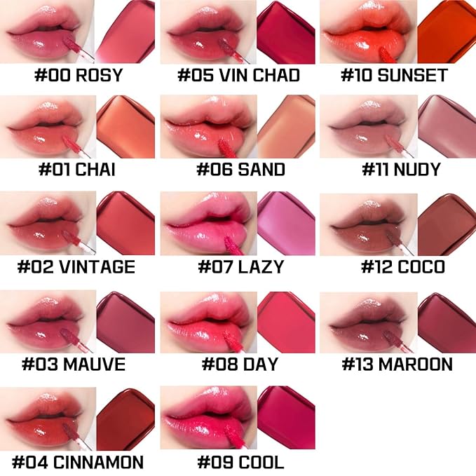 BBIA Glow Lip Tint โ Lip Plumping, Volume Up Glossy Lip Stain, Naturally Moisturize, Lightweight, Long-Lasting, Vivid Color, Comfortable Glowy Texture, Non-Sticky, Non-Dry, 3.2g (#01 CHAI)