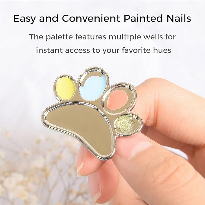 8 Pack Mini Nail Paint Art Palette Finger Rings Metal Manicure Palette Tools Makeup Palettes Makeup Mixing Palette Ring Wearable Metal Nail Art Polish Holder Nail Art Tools