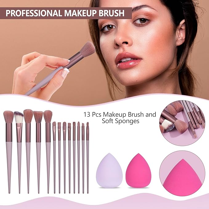 All-in-One Makeup Kit for Women & Girls - Travel & Professional Makeup Set Includes Eyeshadow, Lipstick, Brow Pencil, Eyeliner & Brush Set