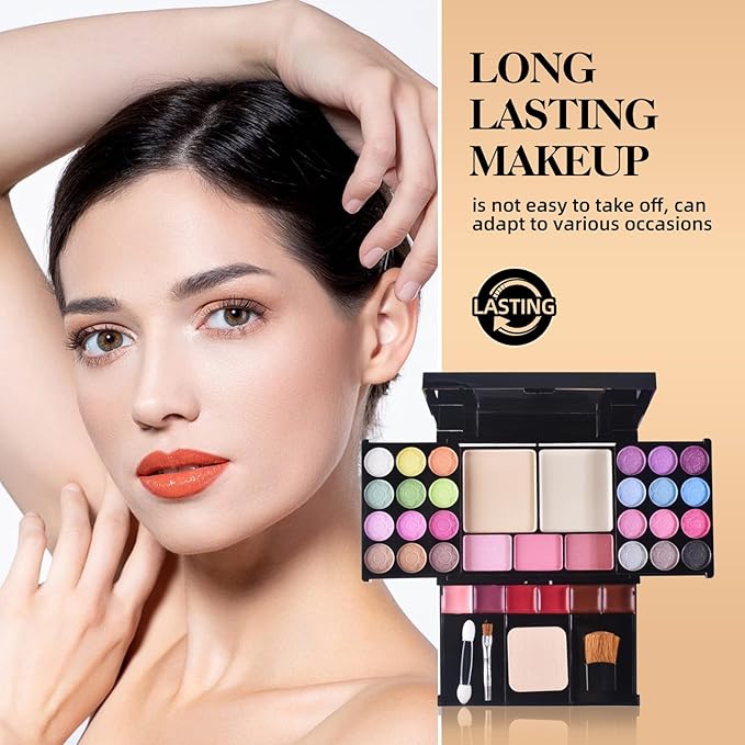 LAMUSELAND Professional All in One Makeup Kit, Travel Makeup Palette Gift Set for Women Full Kit, including Eyeshadow, Blush, Powder, Lipstick (6)