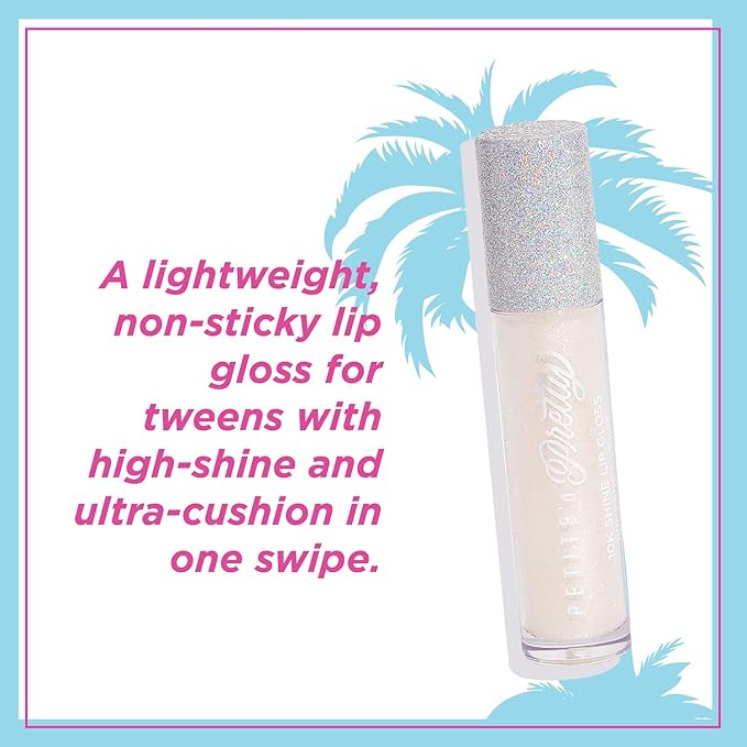 Petite 'N Pretty - WhimsiCali Eyeshadow & Cheek Makeup Palette and 10K Shine Lip Gloss Duo – Natural & Non-Toxic Face Makeup for Kids, Children, Tweens and Teens