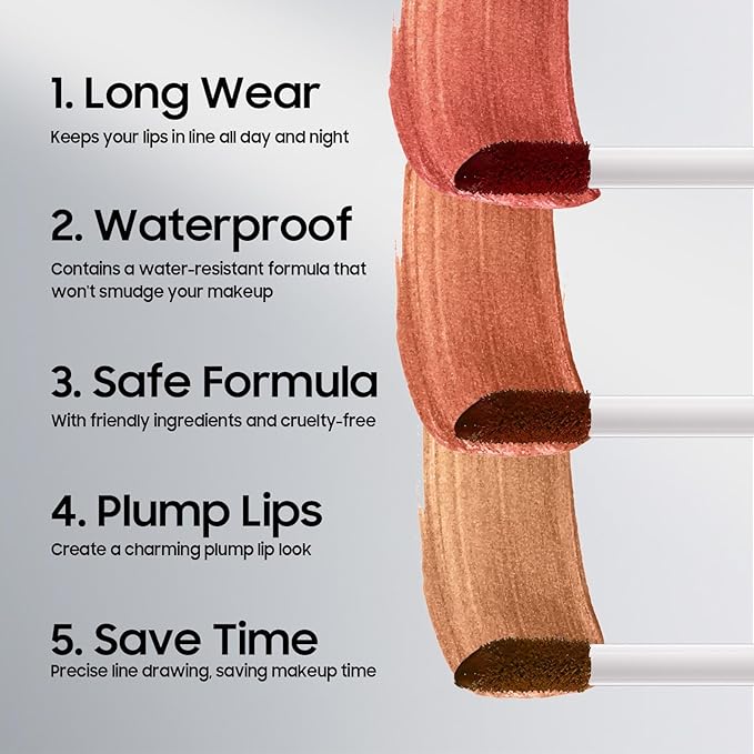 Lip Stain - Lip Liner Stain, Long-Lasting Moisturizing Lip Liner Peel Off, Waterproof Lip Tint with Matte Finish, Transfer-Proof, Instant Peel Off Lip Stain Stay On All Day (Nude)