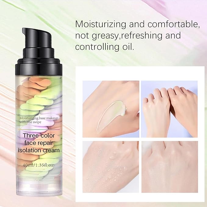 Primer For Face Before Makeup With Spf 50 Sunscreen Isolation Cream, One Step Color Corrector For Face, 3 In 1 Oil Controling & Moisturizing Primer Face Makeup, Radiance Skin,Refreshing,Non Greasy