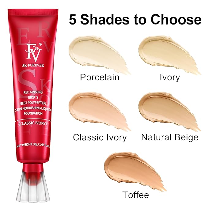 FV Matte Liquid Foundation and Translucent Loose Powder, Waterproof Formula for Oily to Normal Skin Types