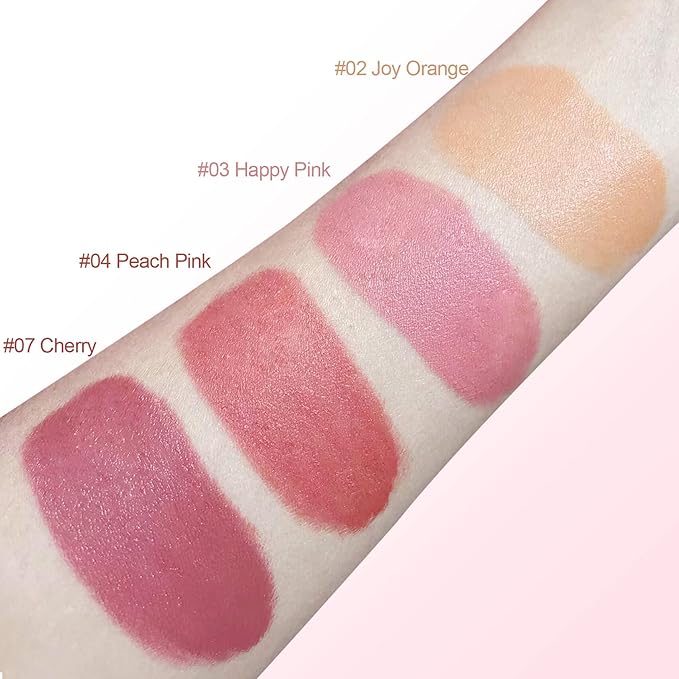 Soft Cream Liquid Blush, Creamy Dewy Blush Lightweight Blendable Glowing Blush Stick with Cushion Applicator,Natural Silky Smooth Moisturizing Blush Makeup,Cruelty-free,04 Peach Pink
