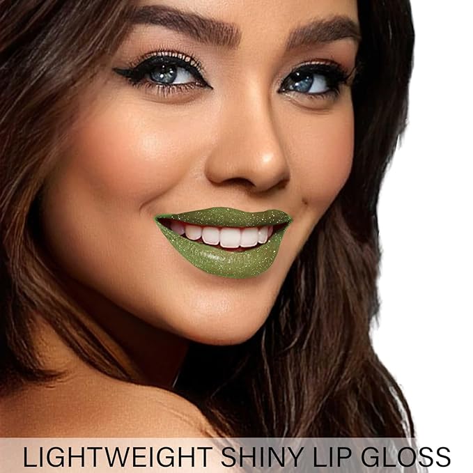 Shimmer Lip Gloss - Non-Sticky Girls Gloss - Long Lasting High Shine - 0.7 FL Oz Gloss for Girls & Women - Cruelty Free - (Wicked Green: S71)