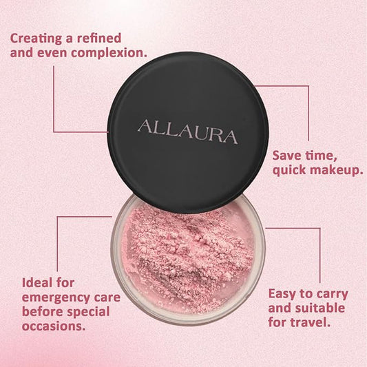 AlluraBeauty Blurring Powder, Blurring Setting Powder By Allura, AlluraBeauty Pink Setting for All Skin Tones (pink*2)