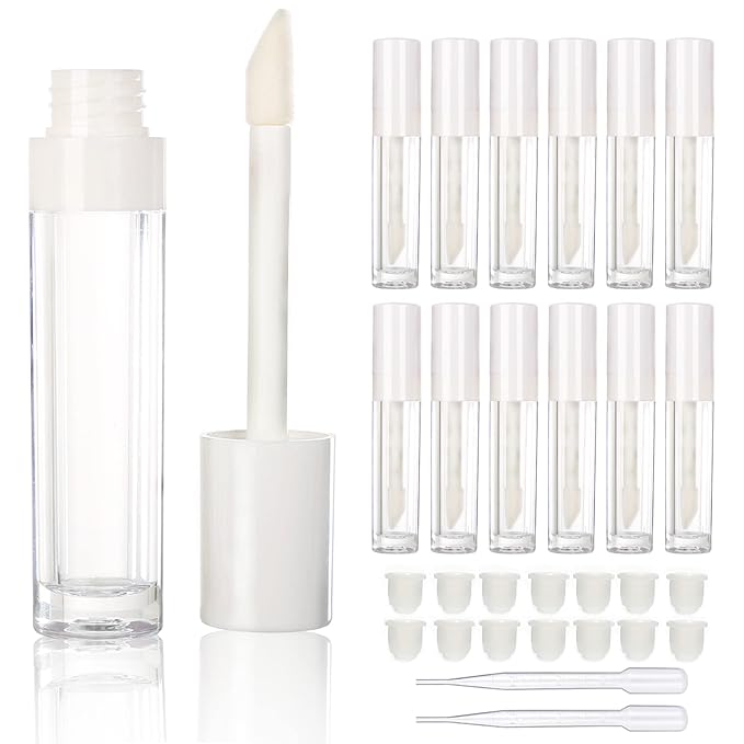 COSIDEA 14 pcs empty 8ml big wand lip gloss tube concealer tube packing (white)