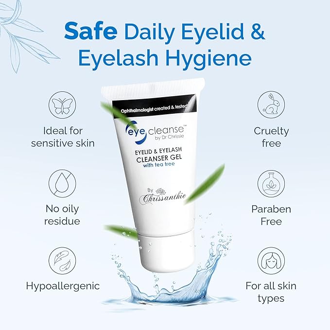 All-in-One Lash Extension and Eyelid Cleanser Gel, Makeup Remover with Tea Tree Oil, Eyelash Care Must-Have, 30 ml - EyeCleanse