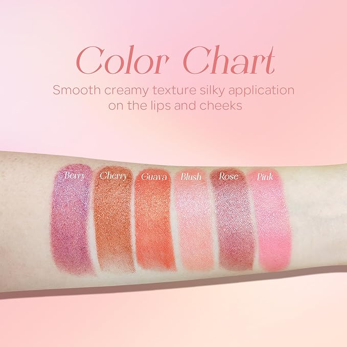 Mineral Color Balm, SPF 35 Multi Color Stick for Lips, Cheeks& Eyes, Blendable Creamy Lightweight Formula, Buildable Shimmer Finish, Multiuse Makeup Stick, Pink