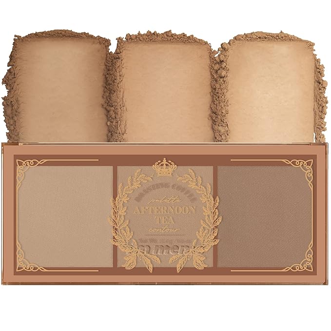 I'M MEME I'M Oil Cut Pact | 001 Skin Mattifying + I'M Afternoon Tea Contour Palette | Highly-pigmented 3 shades contour palette | Roasting Coffee Bundle