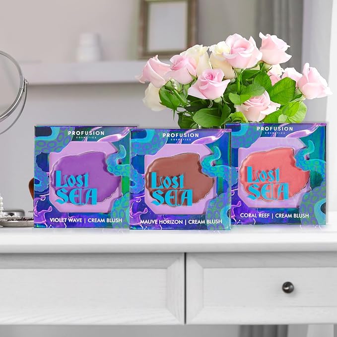 Profusion Cosmetics Sea Witch Cream Blush, Channel Your Inner Siren for Mesmerizing Look, Get Mermaid Glow and Achieve Stunning Cheek Color with Sea Witch Cream Blush (Violet Wave, 1)