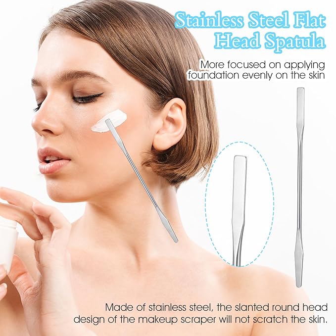 2 Pcs Makeup Mixing Palette with Stick Clear Foundation Palette & Nail Art Tray - Makeup Artist Essentials
