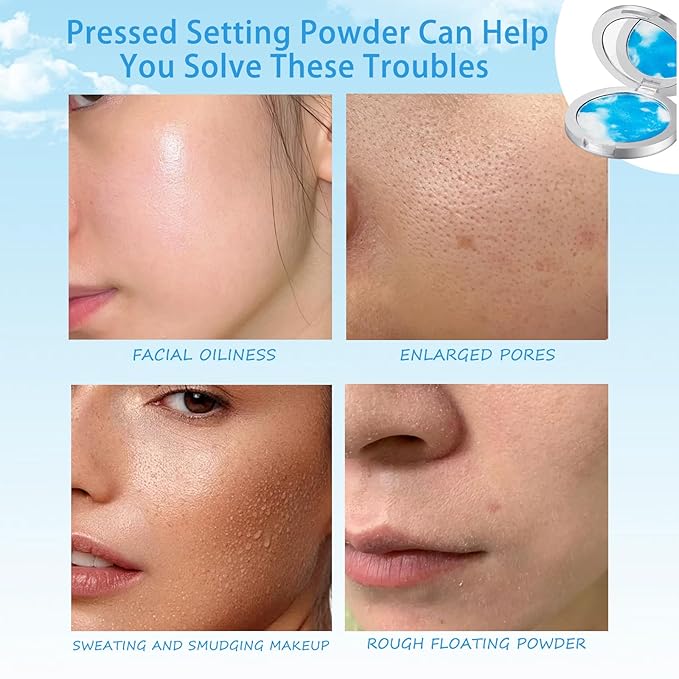 O'CHEAL Full Coverage Lightweight Natural Color CC Cream and Translucent Jelly Oil Control Concealer Setting Pressed Powder
