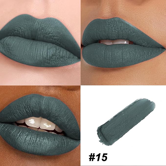Matte Bullet Long Wear Lipstick - Vegan and Cruelty-Free - Smudge and Waterproof Matte Lipstick with Moisturizing Formula - All Day Comfort - (Slate Chic #15)