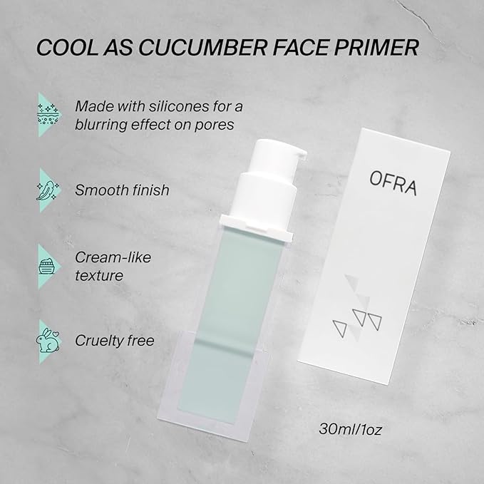 OFRA Cool As a Cucumber Face Primer | Moisturizing Primer for Face Before Makeup Application | Smooths, Blurs, and Preps Skin for Flawless Makeup | Long-Lasting Hold and Shine Control | 1oz/30ml