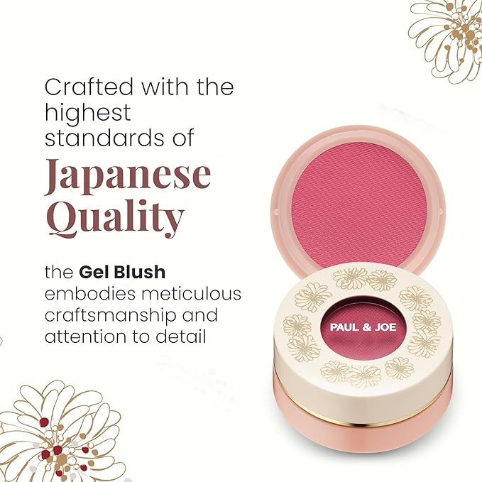 Paul & Joe Gel Blush, Bright and Buildable Blush Makeup, Water-Based Gel Makeup Blush with Hydrating Oils for Dewy, Radiant Finish, Pink Rose Cheek Tint, 04 Raspberry Coulis, 0.71 oz