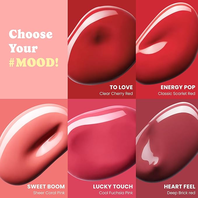 Peach C Jelly Beam Tint - Long Lasting Korean Lip Tint Stain Plumping Jelly Lip Gloss - Lightweight, Moisturizing & Buildable Lip Makeup Jelly Tint Blush with Vitamin E (Energy Pop, 0.07 oz)