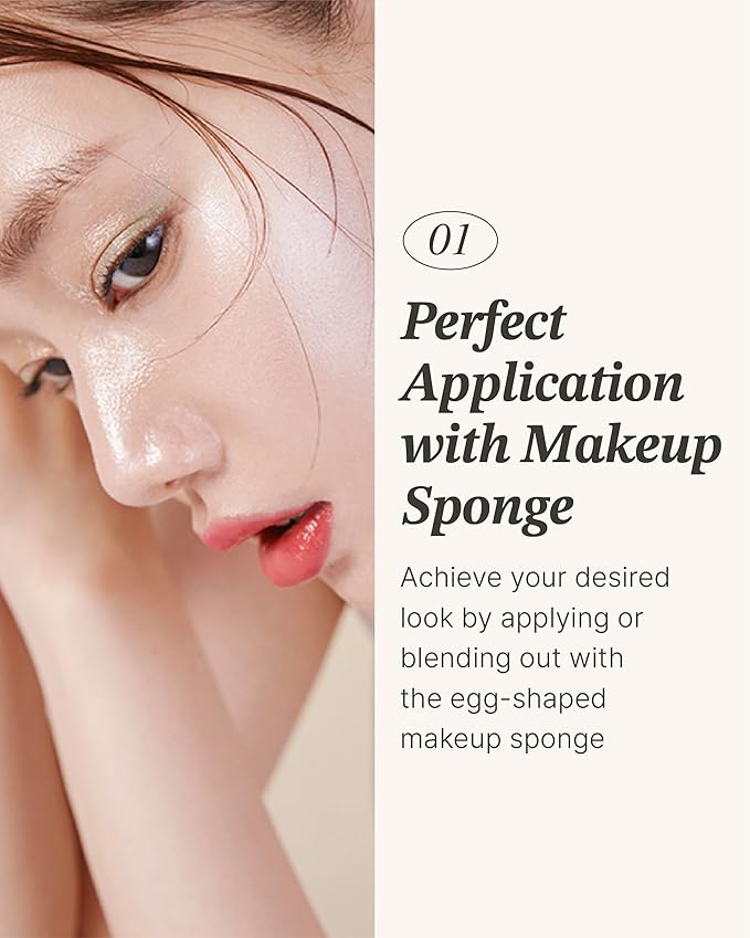 Glint Stick Highlighter Special Set (Dewy Moon(Set), 0.24oz + Egg-Shaped Makeup Sponge) - Multi-Use Illuminator Stick. Korean Makeup by LG Beauty. Creamy & Blendable Color.